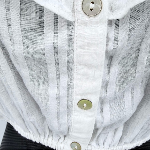 LoveShackFancy Elaina White Lace Ruffle Crop Top Blouse Size Small - Picture 8 of 9